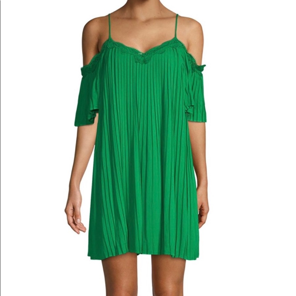 Alice & Olivia Green pleated dress